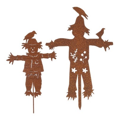 Metal Scarecrow Stake for Outside, 2pcs Garden Stakes Decorative,Flower Bed D...