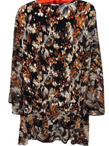 Roz & Ali Top XL Artsy Stretch Knit Tunic Shirt With Silky Flare Sleeves and Hem - Picture 5 of 8