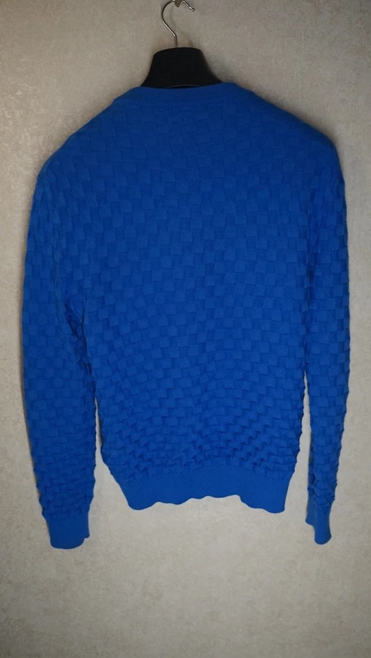 Suéter Louis Vuitton Hombre Azul Damier 100% Lana - Talla S - Hecho en Italia Foto 2 de 4