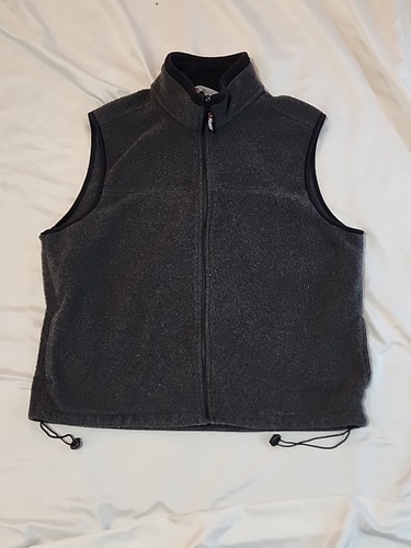 Eddie Bauer Vest Mens Large Tall Polartec Fleece Full Zip Pockets Gray