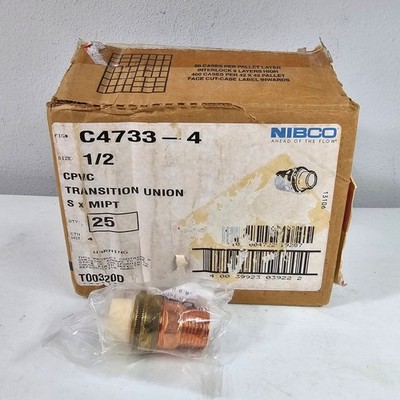 Nibco C4733-4 1/2 in. CPVC Slip x Copper FIPT Transition Union Case of 25