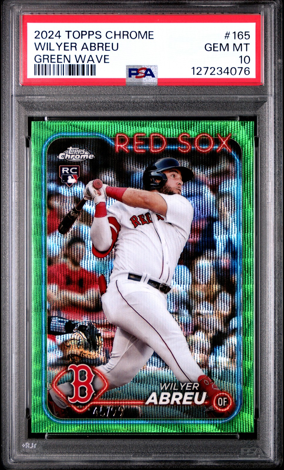 2024 TOPPS CHROME GREEN WAVE #165 WILYER ABREU 45/99 PSA 10