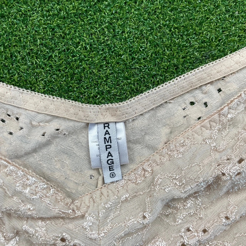 Panty Y2K Rampage Marfil Pointelle Cheeky Lechuga Dobladillo Talla M Foto 4 de 4