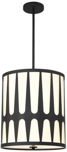 Crystorama Royston 17" Wide Black Drum Pendant Light - Picture 2 of 10