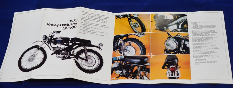 Folheto original do revendedor Harley Davidson 1973 SR100  - Imagem 4 de 4