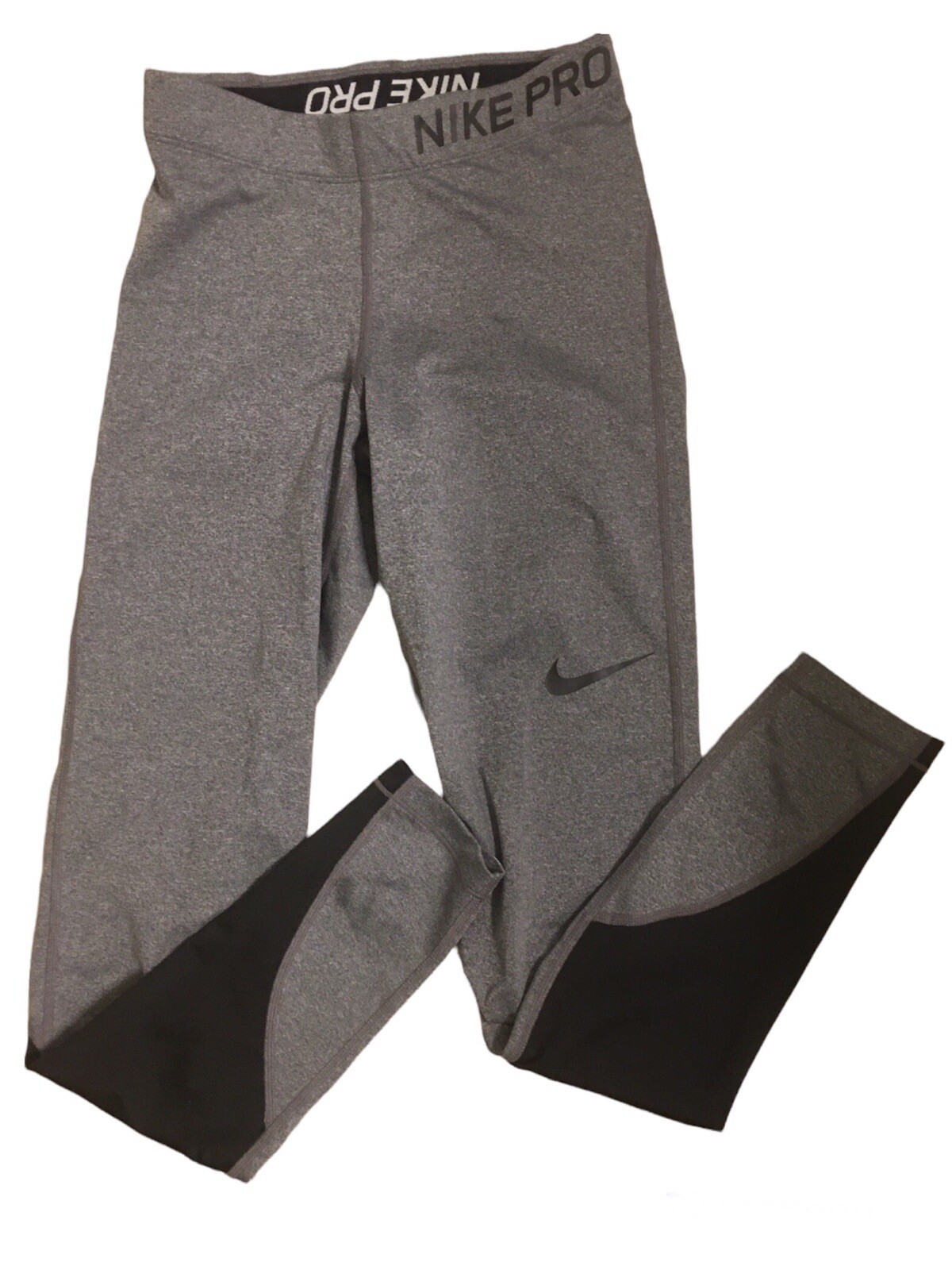 Nike Pro Leggings Womens X-SMALL Gray Active Compression Pants Yoga Athletic thumbnail 2