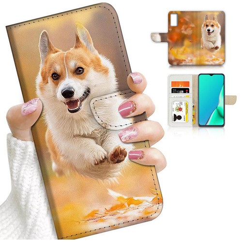 For OPPO Series - Dog Portrait Theme Print Wallet Mobile Phone - Foto 9