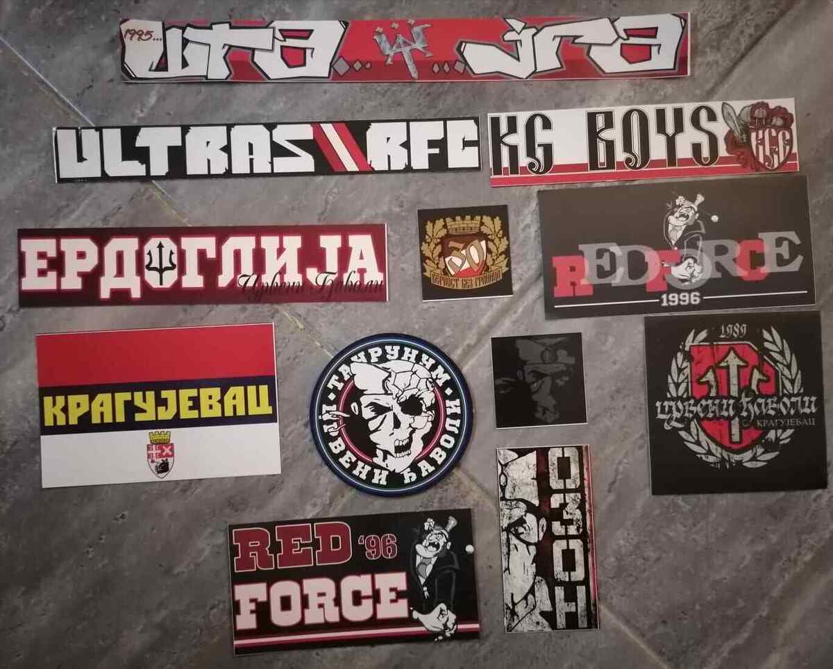 12 x Football Ultras Stickers Radnički Kragujevac-DEVILS