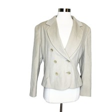 Bogner Wool Blazer Jacket Size 10 Tan Beige Classic Designer Fitted Short Modern
