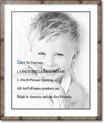ArtToFrames Matted 28x34 Natural Picture Frame with 2'' Double Mat, 24x30 Opening