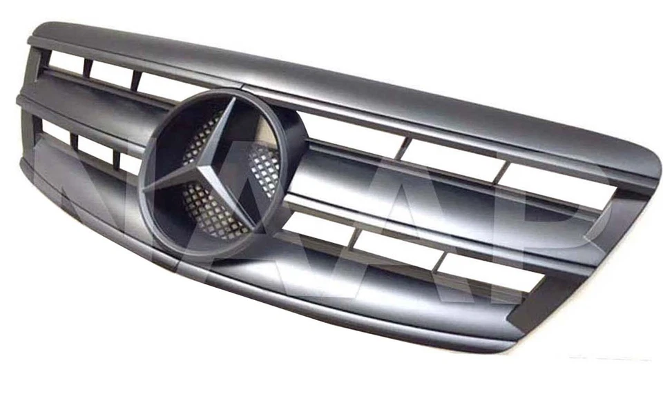 Rejilla negra mate Black Star AMG S430 S55 S500 2003 2004 2005 2006 Clase S nueva Foto 2 de 4