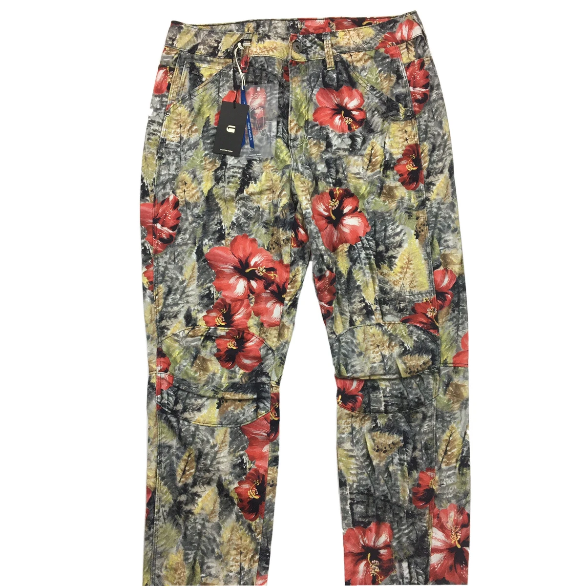 G Star x Pharrell Williams Boyfriend Jeans Elwood 3D Aloha Floral W26 L30 NEW