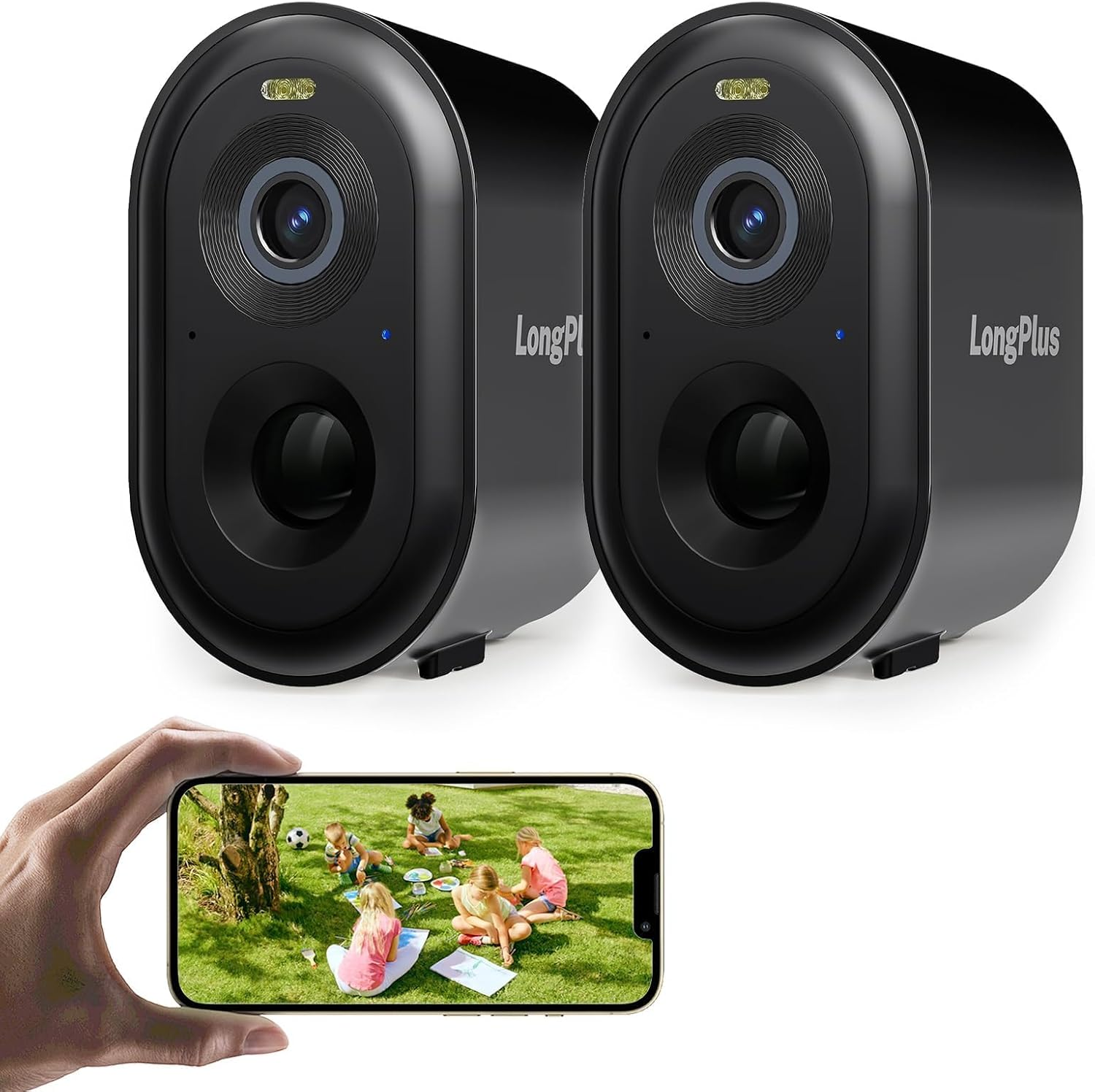 2K Security Cameras Wireless Outdoor,2 Pack Battery Wireless Security Camera wit