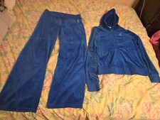 juicy couture tracksuit Vintage Usa True Blue XL/L Xl Top Large Pant Velour JC