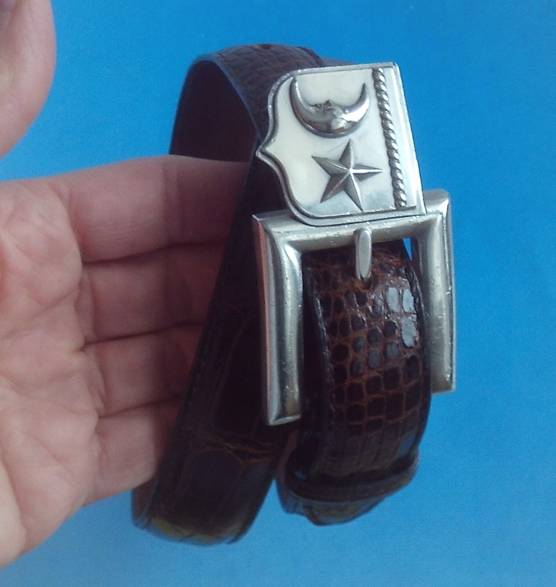 STERLING SILVER BARRY KIESELSTEIN CORD MOON STAR SHIELD  display picture 1
