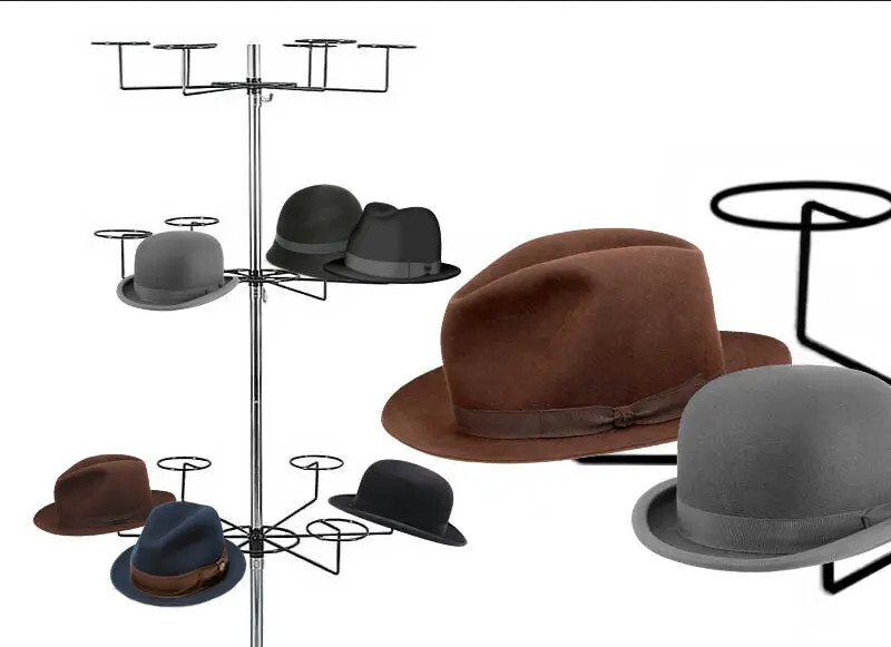 10 Layers Revolving Hat Floor Rack Hanger Retail Store Display Clothes ...