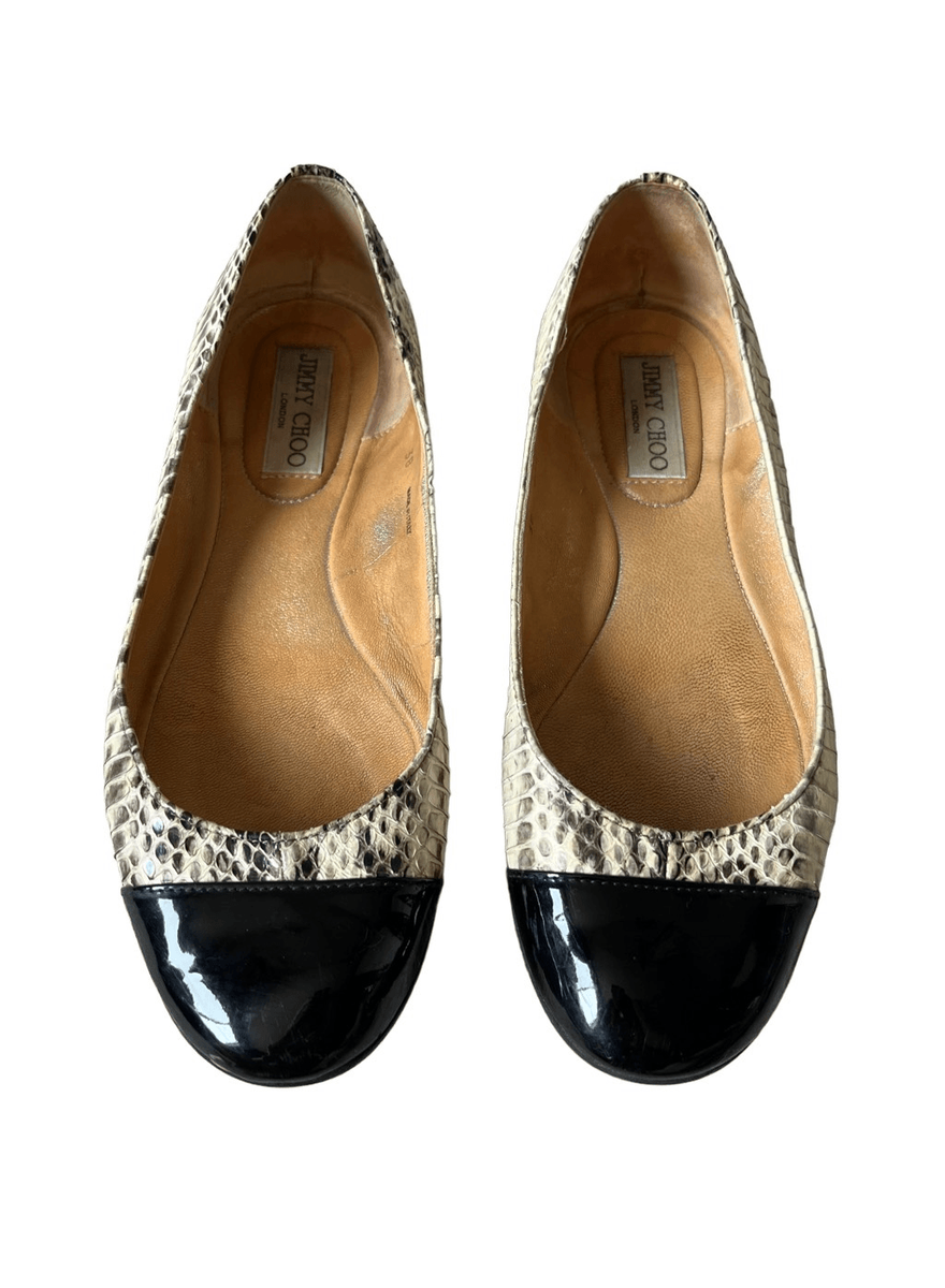 LP 26SS Ballet Flats Black Snakeskin 587579