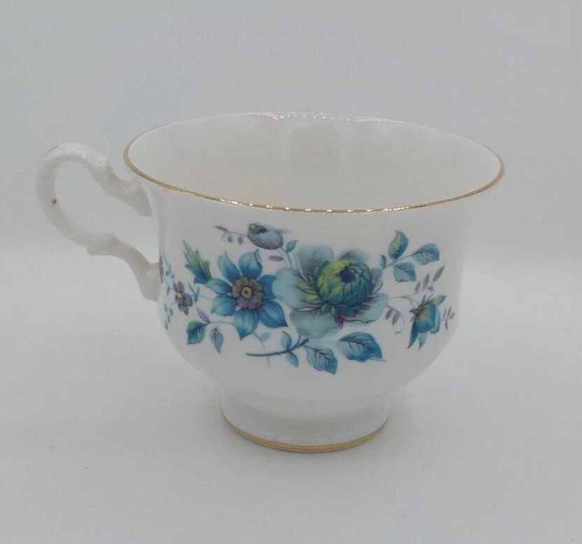 Queen Anne Vintage Tea Cup Trio, Blue Flowers with gold trim (made in England) - image 2 of 4