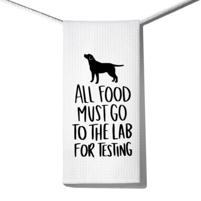 All Food Must Go to The Lab for Testing Funny Kitchen Towels 100% Cotton High...