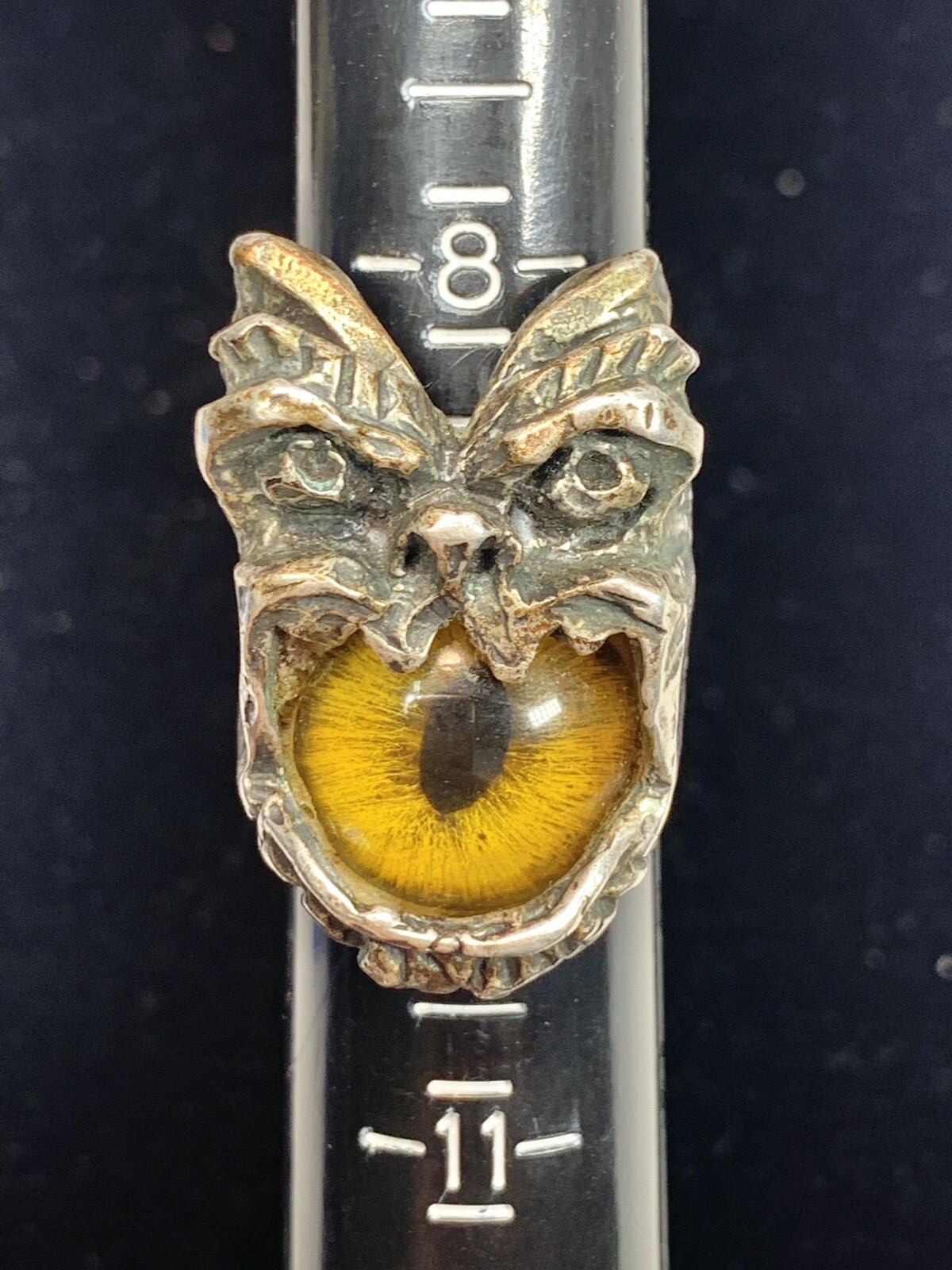 Devil Eyes Sterling Silver Ghost Face Ring - image 7