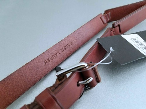 195 $ Ralph Lauren Black Label DAMEN-BÖHMISCHER GÜRTEL AUS KALBSLEDER MIT EINER KRAPPE - Bild 9 von 24