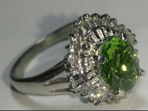 Solid platinum 1.65 carat natural tourmaline diamond ring 6.92 grams pt900 *GIA - Picture 3 of 20