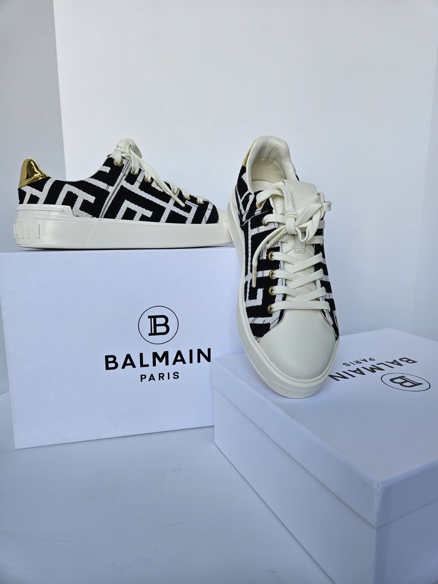 Balmain Logo Jacquard B-Court Sneakers US size 8 | eBay