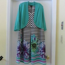 Shelby & Palmer Striped & Floral Dress Plus size 20W