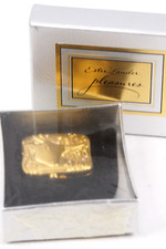 Sealed Estee Lauder Pleasures Zodiac Sign Taurus Solid Compact Perfume Gold Tone