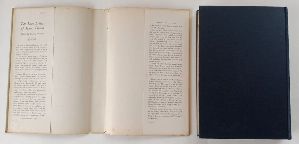 The Love Letters of Mark Twain (1st edition) by Dixon Wecter (Harper, 1949) - Image 2 of 4