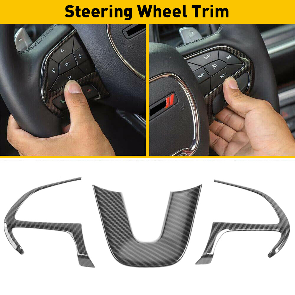 3x Wheel Steering Trim Cover Decoration Accessories For 2014-2021 Dodge Durango