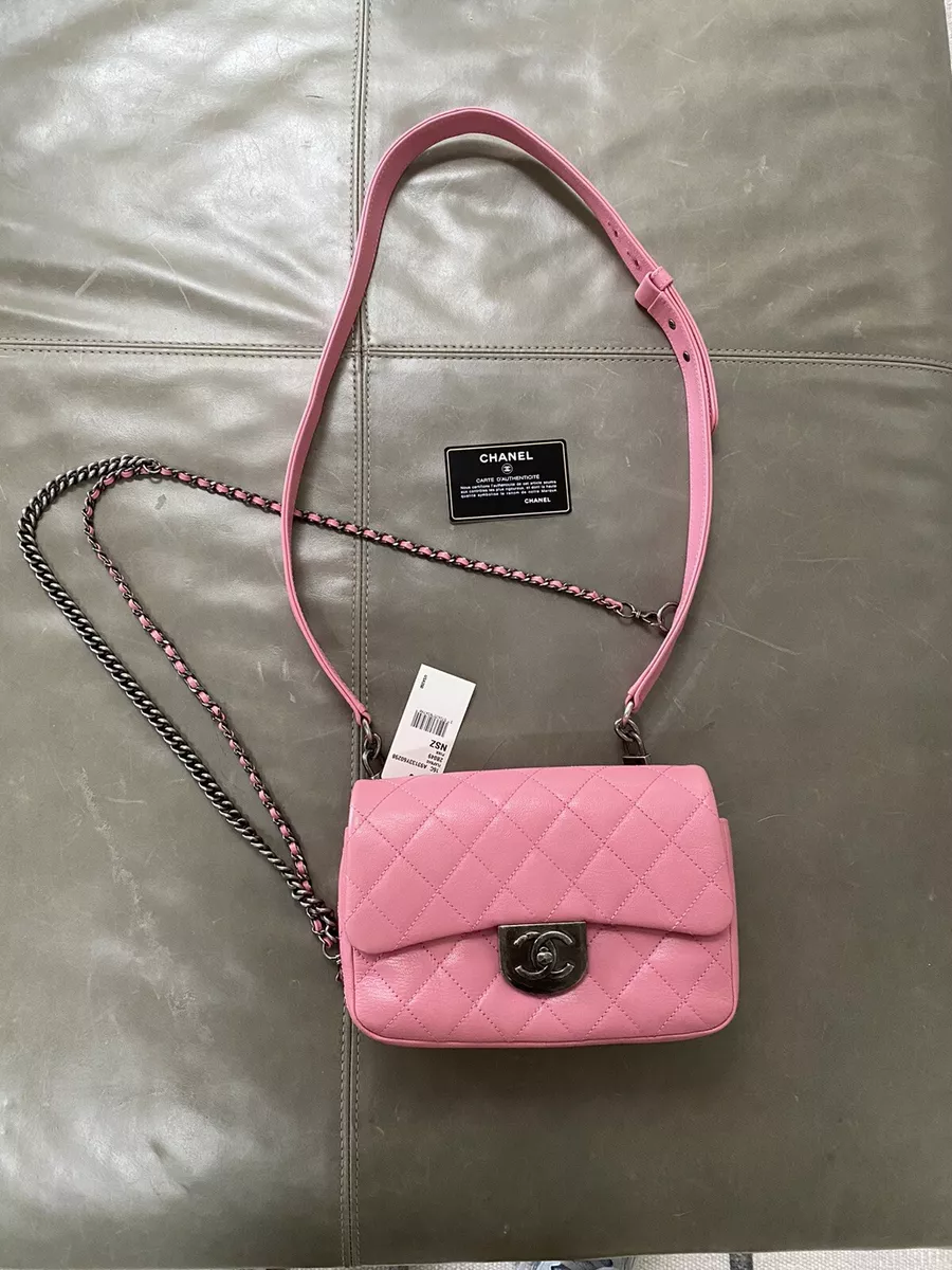 Chanel Pink Quilted Leather Small Double Carry Waist Flap Bag