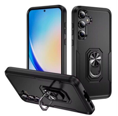 Defender Phone Case For Samsung Galaxy S24FE With Metal Ring Stand Cover