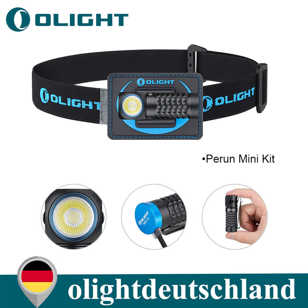 Olight Perun Mini Kit Linterna Frontal 1000 Lúmenes Lámpara de Cabeza Recargable - Negro