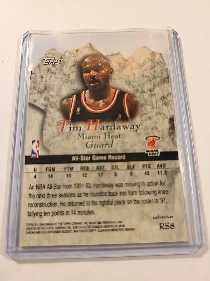 1997/98 TIM HARDAWAY  Topps ROCK STARS DIE-CUT Basketball Card Miami Heat RARE  - Image 3 of 3