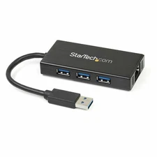 StarTech 3 Port Portable USB 3.0 Hub with Gigabyte Ethernet adapter #ST3300GU3B