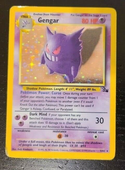 Gengar Holo - Fossil Pokémon card 5/62