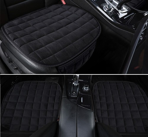 2x Cuscino Del Sedile Auto Nero 50x50 cm Peluche Per Fiat Punto Stilo Panda - Picture 4 of 9