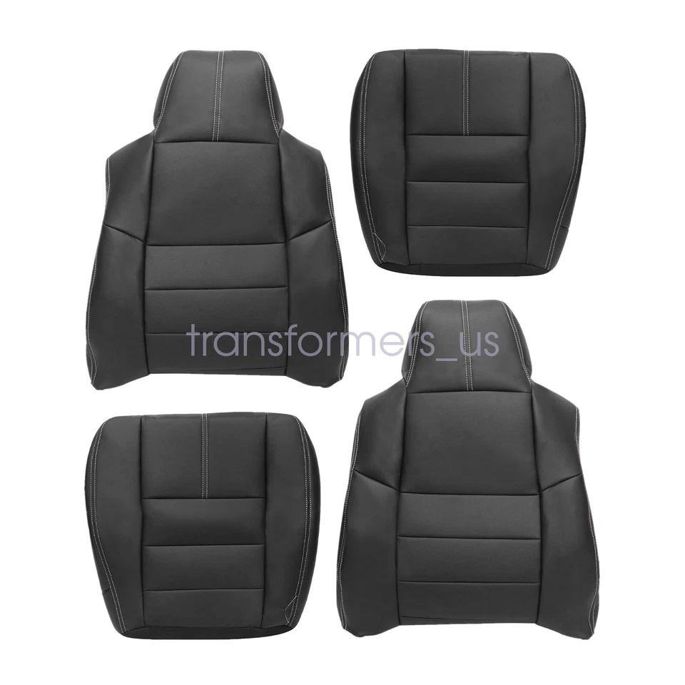 适用于 2008 2009 2010 F250 F350 F450 Super Duty Lariat 两侧座椅套黑色 — 第 2/4 张图片