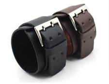 Leather Bracelet Punk Rock Unisex Wide Wrist Belt Wrap Cuff Wristband Bangle USA