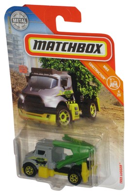 Matchbox MBX Construction 4/20 (2018) Grey & Green Tree Lugger Metal Toy Truck 3