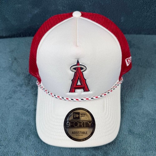 New Era Los Angeles Angels 9FORTY A-Frame Mens Red Adjustable Trucker Hat