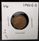 1924-S LINCOLN WHEAT CENT- VG - HO9
