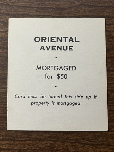 Vtg 1965 Monopoly Replacement Title Deed Cards ~ Lt Blue ~ Conn Oriental Vermont - Picture 5 of 7