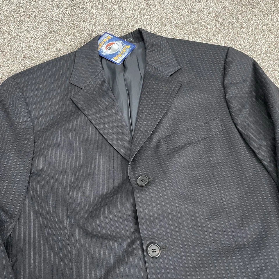 Hugo Boss Trajes Hombres 38R Pantalones 34x31 Negro Einstein Sigma Lana Rayas 2 Piezas Foto 3 de 4