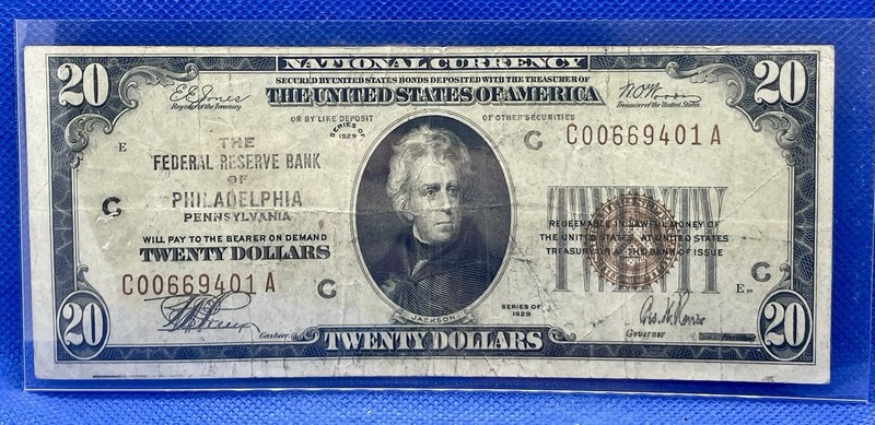 1929 U.S. National Currency $20 “Philadelphia”
