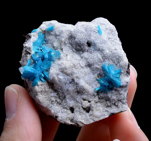 40.1g Natural CAVANSITE & ZEOLITE & Calcite Symbiotic Mineral Specimen/ India - Picture 10 of 13
