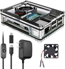 Raspberry Pi 3 B Case with Fan Cooling Pi 3B Case with 3 Pcs Heat-Sinks 5V