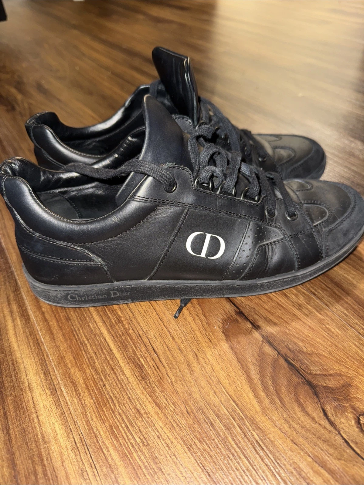 Baskets basses Christian Dior cuir noir CD pointure 39
