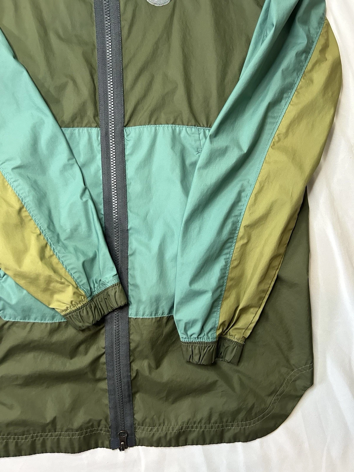 Nike Men’s Hooded Full Zip Colorblock Windbreaker Jacket Green/Blue Size S image 5